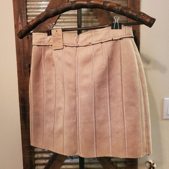 She +Sky Suede Tan Mini Skirt - Picture 3 of 5